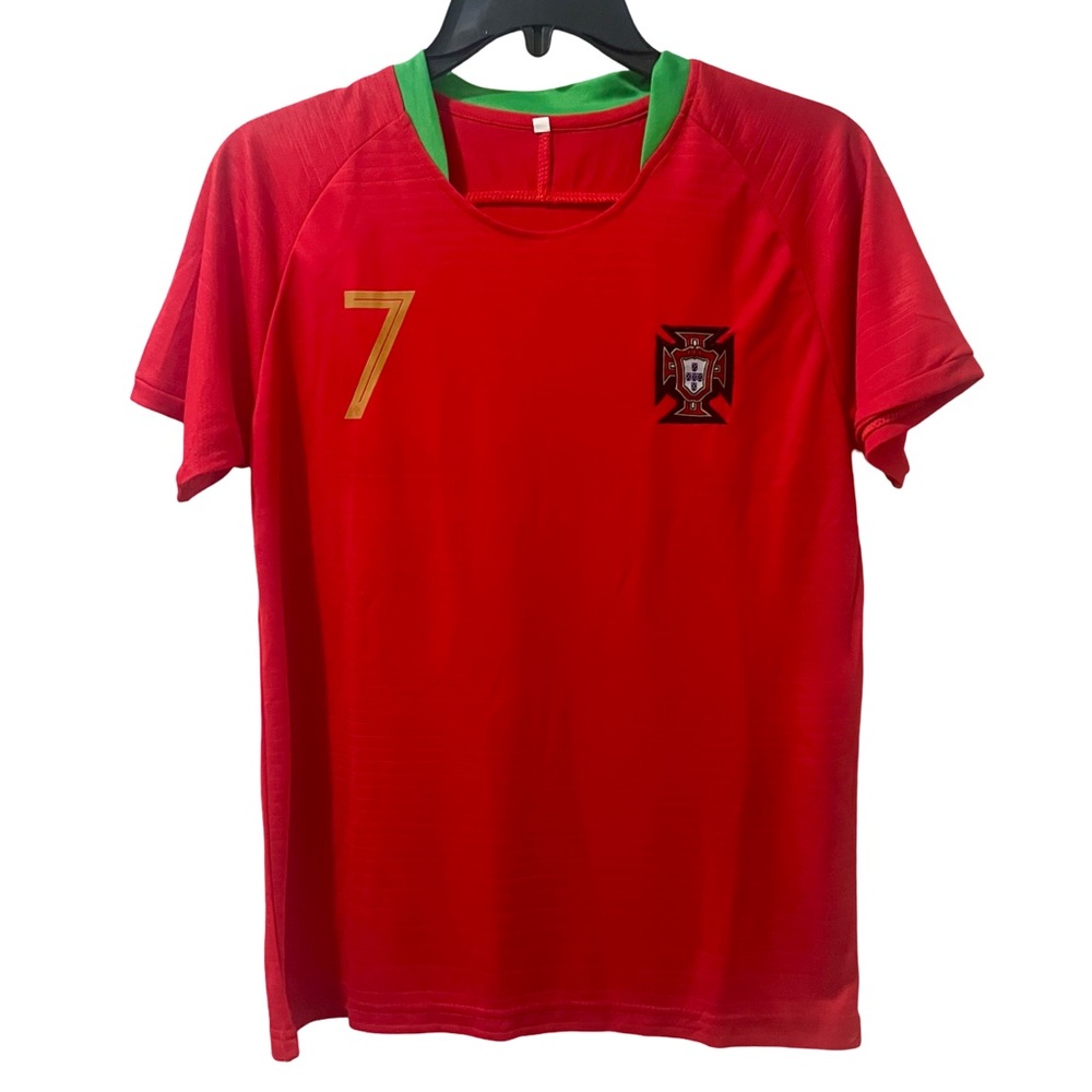 Ronaldo 2 Piece set Red and Green Youth Shirt Soccer ⚽ #7